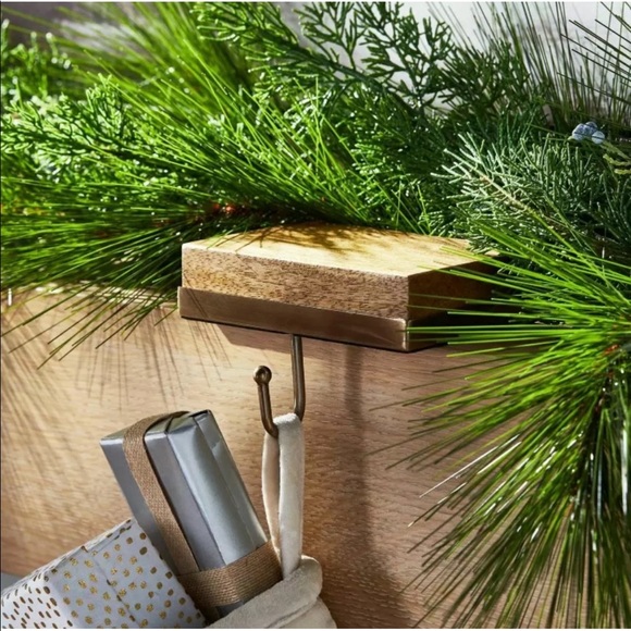 Light Wood and Gold Antique Stocking Holder designed w/ Studio McGee x Threshold - Picture 3 of 6